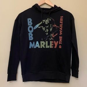 NWT Bob Marley & the Wailers Flag Logo Black Hooded Sweatshirt juniors size xs